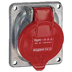 prise tableau 32 ampères 3p+t ip44 rouge - legrand hypra 52933