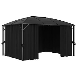 Avis vidaXL Tonnelle avec rideaux 400x300x265 cm Anthracite