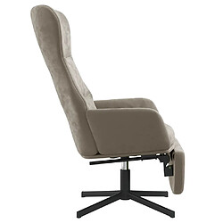 Acheter vidaXL Chaise de relaxation avec repose-pied Gris clair Velours