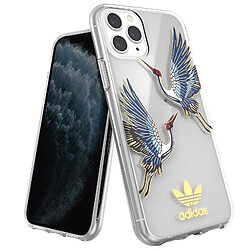 Adidas Coque Silicone pour iPhone 11 Pro Oiseau Coloré Bords Surélevés Transparent