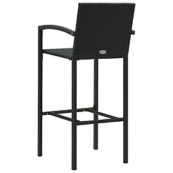 Acheter vidaXL Tabourets de bar lot de 4 noir résine tressée