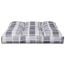 Avis vidaXL Coussin de palette motif à carreaux gris 80x80x12 cm tissu