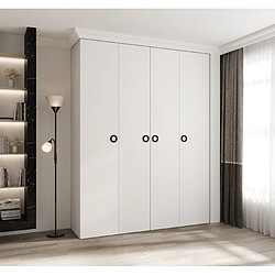 Abiks Meble Armoire à portes battantes Como 1 245,5/190/50 4 portes (blanc/noir)