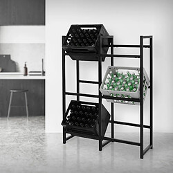 ML-Design 2x Étagère rangement pour 6 caisses de boissons 91x31x116,5 cm acier anthracite pas cher