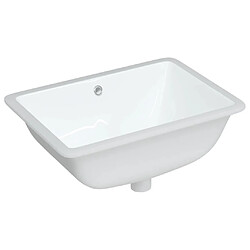 vidaXL Évier salle de bain blanc rectangulaire céramique