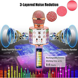 Universal Microphone Bluetooth sans fil avec lumière LED (doré)