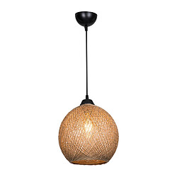 Helloshop26 Lustre lampe lumière suspendu suspension corde de jute hauteur 65 cm E27 noir / naturel 03_0007533