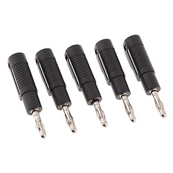 5pcs connecteurs de câble haut-parleur empilables empilables 4mm banane noir pas cher