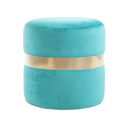 Jardindeco Pouf rond en velours Milo. Pouf rond en velours Milo