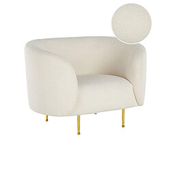 Beliani Fauteuil LOEN Bouclé Blanc