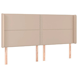 Maison Chic Tête de lit moderne avec oreilles pour chambre - Décoration de lit Cappuccino 163x16x118/128 cm -MN71531