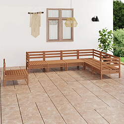 Maison Chic Salon de jardin 7 pcs - Table et chaises d'extérieur - Mobilier/Meubles de jardin Moderne Bois de pin massif Marron miel -MN49164