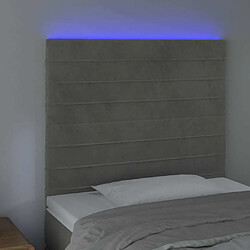 Avis Maison Chic Tête de lit scandinave à LED,meuble de chambre Gris clair 90x5x118/128 cm Velours -MN36705