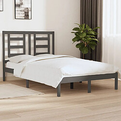 vidaXL Cadre de lit sans matelas gris 120x200 cm bois de pin massif