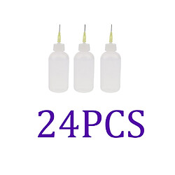 24pcs 50ml Colle Applicateur Bouteille Aiguille de Précision Pointe Flacon Compte-gouttes Liquide