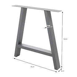 Avis Ecd Germany 2x Pieds de table 70 x 72 cm châssis support de table piètement forme A gris