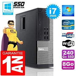 PC DELL 990 SFF Core I7-2600 Ram 8Go Disque 240 Go SSD Wifi W7 - Occasion