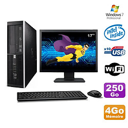 Lot PC HP Elite 6000 Pro SFF E5400 2.7Ghz 4Go Disque 250Go WIFI W7 Pro +Ecran17"""" - Occasion