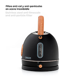 Bouilloire Caprizze Nara 2200 W en Acier Inoxydable avec Thermomètre Intégré Capacité 1,8 L Noir Mat et Effet Bois pas cher