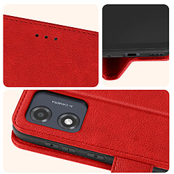 Acheter Avizar Étui pour Motorola Moto E13 Portefeuille Fonction Support Vidéo Rouge