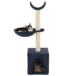 Helloshop26 Arbre à chat griffoir grattoir niche jouet animaux peluché en sisal 105 cm bleu 3702099