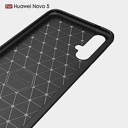 Avis Wewoo Coque TPU en fibre de carbone à texture brossée pour Huawei Nova 5 rouge