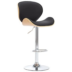 vidaXL Tabouret de bar Noir Similicuir