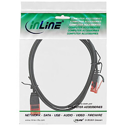 Câble Patch InLine® Slim, U / UTP, Cat.6, noir, 0,3 m