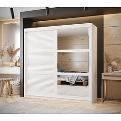 Abiks Meble Armoire Zaluzja 2 à Portes Coulissantes 200/180/62 2 Portes (blanc)