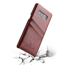 Wewoo Etui en Cuir Fierre Shann Retro Oil en Cuir PU pour Galaxy Note 8, avec emplacements pour cartes (Marron)