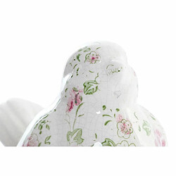 Figurine Décorative DKD Home Decor Blanc Vert Bordeaux Grès Oiseaux Shabby Chic (19 x 11 x 14 cm)