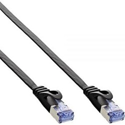 InLine - Patch-Kabel - RJ-45 (M) bis RJ-45 (M) - 7,0m - U/FTP, PiMF - CAT 6a - geformt, flach - Schwarz (71807S)