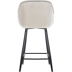 Avis Decoshop26 Lot de 2 tabourets de bar chaises hautes assise effet capitonnée en velours gris et métal noir 10_0004160