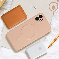 Avis Avizar Coque Magsafe iPhone 12 Mini Silicone Intérieur Soft-touch Mag Cover rose gold