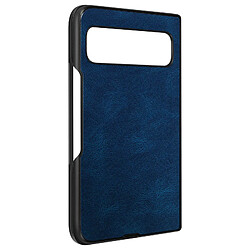 Avizar Coque pour Google Pixel Fold, Rigide et Soft Touch en Simili Cuir Bleu Foncé