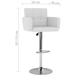 vidaXL Tabourets de bar lot de 2 blanc similicuir pas cher