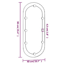 vidaXL Miroir mural avec lumières LED 40x90 cm verre ovale pas cher