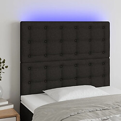 Maison Chic Tête de lit scandinave à LED,meuble de chambre Noir 80x5x118/128 cm Tissu -MN80476