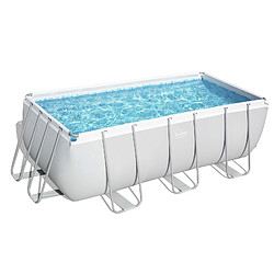 Bestway Piscine tubulaire rectangle power steel 4.12 x 2.01 x h.1.22 m - filtre à sable