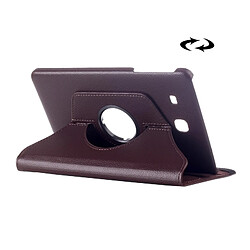 Wewoo Housse Étui marron pour Samsung Galaxy Tab E 9.6 Litchi Texture en cuir de rotation de 360 degrés avec support multifonctionnel