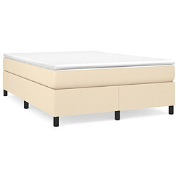 Maison Chic Lit Adulte - Lit simple Lit à sommier tapissier avec matelas moelleux - Meuble de Chambre - Crème 140x200 cm Tissu -MN46821