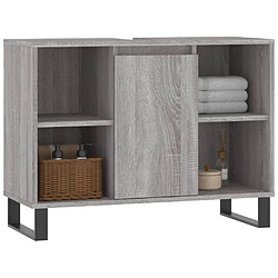 Avis Maison Chic Armoire salle de bain,Meuble de rangement de salle de bain,Meuble haut sonoma gris 80x33x60 cm bois d'ingénierie -GKD457275