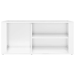 Maison Chic Armoire à chaussure,Meuble à Chaussures Blanc brillant 100x35x45 cm Bois ingénierie -MN71626 pas cher