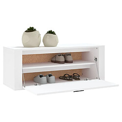 Avis vidaXL Armoire à chaussures murale Blanc 100x35x38cm Bois d'ingénierie