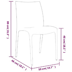 vidaXL Chaises de jardin lot de 2 blanc 50x46x80 cm polypropylène pas cher