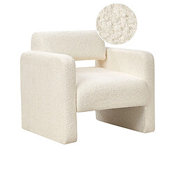 Beliani Fauteuil HALLSBERG Bouclé Blanc cassé