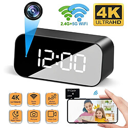 HD4K Mini caméra d'horloge de Wifi, 4K HD de surveillance de sécurité à domicile résistant à 2.4 G et de vision nocturne + Carte micro TF 128 GB