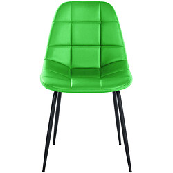 Decoshop26 Chaise de salle à manger cuisine x1 design simple coutures décoratives carrées assise en PVC vert 10_0001510