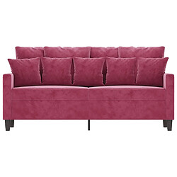 Avis Maison Chic Canapé à 2 places,Sofa de Salon,Canapé droit Rouge bordeaux 140 cm Velours -GKD375971