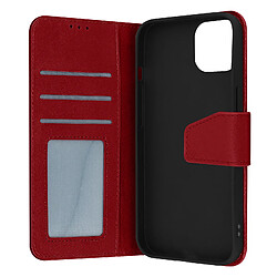 Avizar Housse pour iPhone 14 Pro Max Cuir premium Porte-carte Support Vidéo rouge